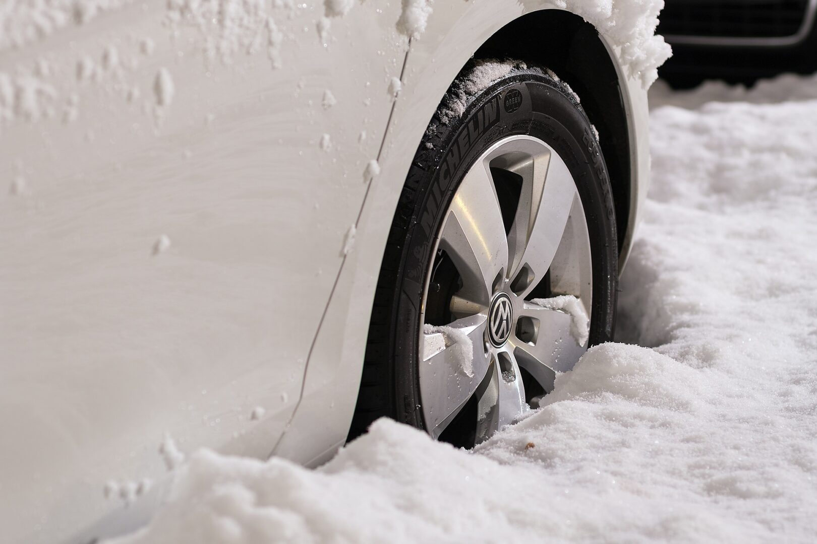 Car stuck in snow