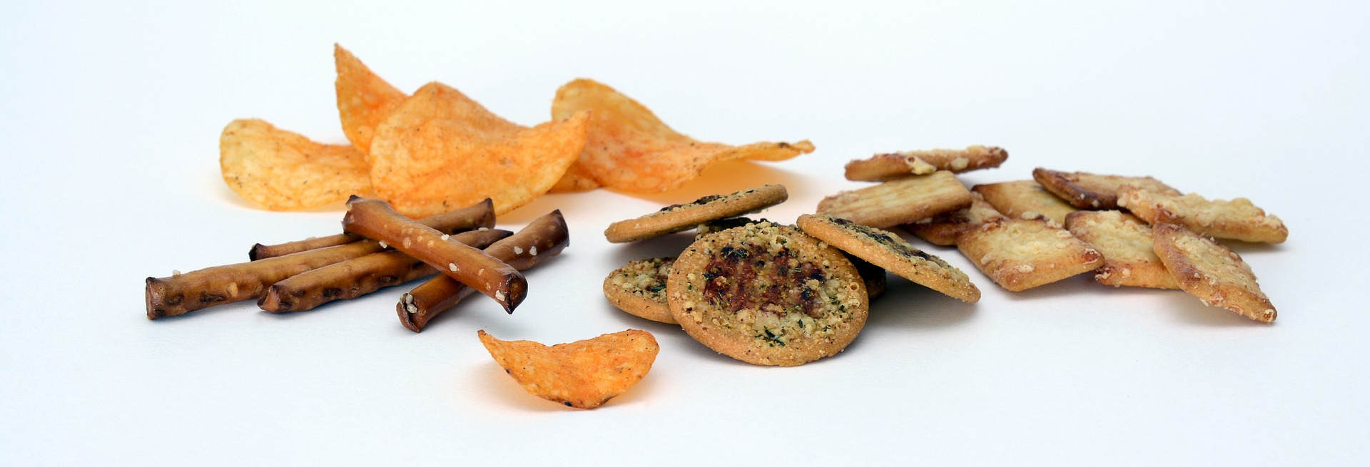 Snacks - pretzels, cookies, chips, crackers
