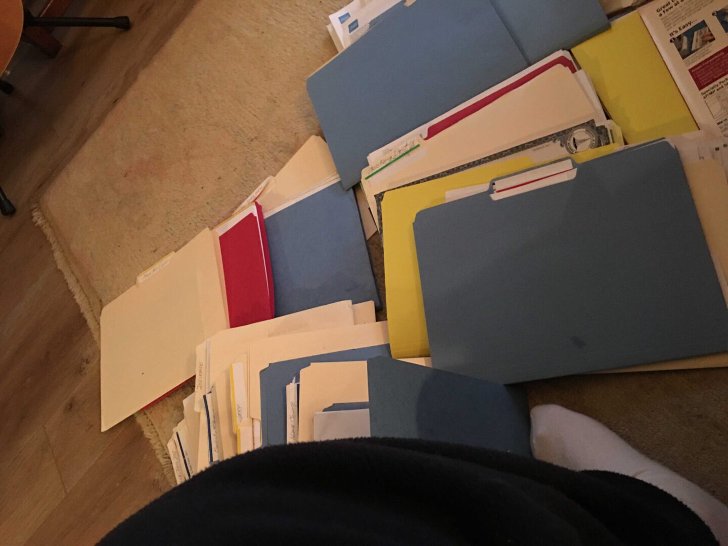 File folders on the ground