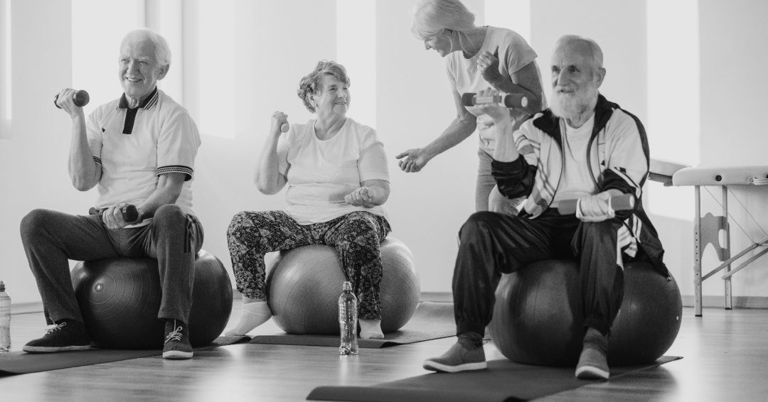 Older adults working out